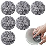Ahuuen Edelstahl Spülbürsten | Ergonomischer Reiniger Für Küchenutensilien - 6 Stücke Rostfreie Spülbürsten Wiederverwendbar Für Topf Spüle Haushalt Restaurant Camping Outdoor Grill Herd Bad