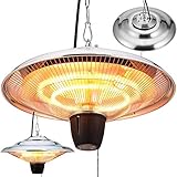 MONZANA® Heizstrahler Deckenheizstrahler Infrarotstrahler 1500W IP24 2 Halogen Heizstäbe Terrassenstrahler Outdoor Heizung Infrarotheizung Heizpilz