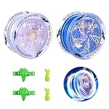 2 Stück LED Licht Yoyo Kinder Reaktionsfähiges JoJo Kinder Professionelles Yoyo mit 2 Yo-Yo-Schnüre+2 Fingerschoner Kunststoff JoJo für Anfänger Kinder Erwachsene Geschenke für Kinder Kinderspielzeug