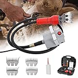 CGOLDENWALL 750W Elektrische Schafschermaschine Promotion AUßERHALB DER SAISON 2400RPM Ziegenschneider zum Scheren von Pferd Rinder Schaf Ziegen Alpaka Kamel mit Gerade 9&13+Kurve 9&13