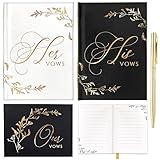Gelübdebücher, 2 Stück Gelübde für Sie und Ihn, Gelübdebuch, Hochzeitsgelübdebuch, goldgeprägte Gelübdebücher für Hochzeit, Gelübdebuch, Hochzeitsgelübdebücher, Schwarz und Weiß für Sie und Ihn