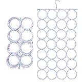 Pinsheng Schalhalter Aufhänger, Schalbügel Schalhalter mit 28 Löchern, klappbarer Krawattenhalter Veranstalter Haken für Tücher, Krawatten, Schals, Gürtel, Random Farbe