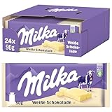 Milka Weiße Schokolade Alpenmilch-Tafel, 24 x 90g
