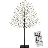 DEUBA® Kirschblütenbaum 180 cm 200 LED Warmweiß Außen Innen Timer Künstlich Groß Deko Weihnachten Weihnachtsdeko Kirschbaum Leuchtbaum Lichterbaum