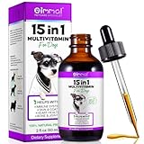 Hundemultivitamin, 15-in-1 Flüssigvitamin mit Glucosamin & MSM für Gelenke, Fell & Immunsystem.