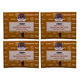 Satya Dhoop Zapfen-Sandalen, 4 Packungen x 12 Zapfen (insgesamt 48 Stück) – beruhigendes Aroma für Achtsamkeit, natürliche Inhaltsstoffe, festliches Geschenk für friedliches Leben
