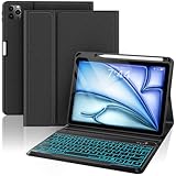 Tumeiguan Hülle Mit Tastatur Für iPad Pro 11/ Air 11(M2) Zoll, Kabellose Hintergrundbeleuchtung Tastatur Für iPad Air 6/ 5/ 4. Generation 10,9 Zoll Mit Stifthalter, [QWERTZ Deutsches]