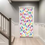 Farbe Türtapete Selbstklebend TürPoster, Einfache Herzförmige Romantik Türfolie Fototapete PVC Wasserfest Türaufkleber Wandtattoo Für Schlafzimmer Wohnzimmer Tür Dekoration Stickers, 90 x 200 cm