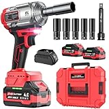 Akku Schnurloser Schlagschrauber, 1200Nm(900 Ft-lbs)1/2“ bürstenloser Schlagschrauber, 21V High Torque Power Impact Driver Ideal, 2x4.0AH Batterien Elektrischer Schlagmotor Variable Geschwindigkeiten