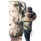 AFP Winterschutz-Vlies Thermomantel XXL, beige, Ø 200 x 300cm, 70g/qm Überwintern von Olivenbaum, Palme/Frostschutz Kübel-Pflanzen/Reißverschluss & Kordel / 2 Jutesäckchen gratis