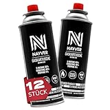 NAYVER 12x Premium Propangas Butangas Mix Gaskartusche Ventilkartusche für Winter Gasheizung Gaskocher Abflammgeräte 227g MSF-1A