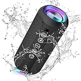 Ortizan Bluetooth Lautsprecher, Musikbox Bluetooth 5.3, Lautsprecher wasserdicht IPX7, RGB Licht, 30h Akku, Bass Boost, TWS Paarung, AUX, Micro SD, 3 EQ, Eingebautes Mikrofon für Reisen Camping