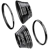 K&F Concept 18 teiliges Filteradapter Set Kamera Objektiv Filter Metall Step Up Ringe 9er Step Down Ringe Set für Canon Nikon Sony Sigma Tamron