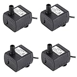 Solar-Springbrunnenpumpe, Wasserteichpumpe, 7 V, 1,2 W, solarbetriebenes Springbrunnen-Set, bürstenloser Solarbrunnen für Garten, Teich, Pool, Fische, 4 Stück