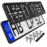 Kennzeichenhalter gleichbleibender Rahmen Nummernschildhalterung Auto Kennzeichenhalterung in schwarz Nummernschildhalter Kfz Kennzeichen Halterung Autokennzeichen 2 Stück