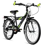 Bergsteiger Sydney 20, 24 Zoll Kinderfahrrad, geeignet für 6, 7, 8, 9 Jahre, StVZO, Shimano 6 Gang-Schaltung, Jungen-Fahrrad mit Dynamo-Licht