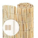 VOUNOT Schilfrohrmatte140x300 cm, Schilfmatten Sichtschutz, Windschutz & Sonnenschutz, Schilfmatte für Garten, Balkon, Terrasse, Balkonsichtschutz, Gartensichtschutz