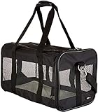 Amazon Basics Haustiertragetasche, weich für Hund, L, schwarz, L 50 x B 26 x H 28 cm