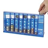 HMF 4710-05 Münzsortierer Euro Spardose 24,0 x 5,0 x 12,0 cm, blau