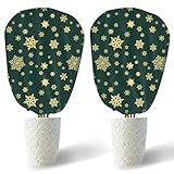 DEWUR 70g/m² Winter-Deko-Vlieshaube 90x110cm Winterschutz für Kübelpflanzen Pflanzen, Frostschutz Pflanzen Winter Jutesack Pflanzenabdeckung Pflanzenhauben für Olivenbaum (Grün Schneeflocke)