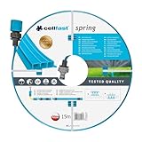 Cellfast Bewässerungsschlauch SPRING Dreikanalbewässerungsschlauch mit kompletten Verbindungsstücken aus Garn höchster Qualität, UV-Strahlenbeständig, 15m, 1/2 zoll, 19-022, mehrfarbig, 38x38x8 cm