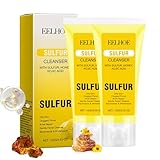 Sulfur Soap | Sulfur Face & Body Wash for Acne | Sulphur Exfoliating Dunkle Flecken | Reduces Breakouts | Zur Tiefenreinigung Von Gesicht Und Körper (2PCS)