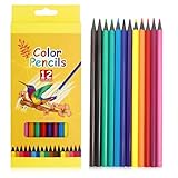 Buntstifte Set 12 Farben, Sechseckige Farbstifte, Holzstifte, Colored Pencils im Kartonetui für Schulanfänger
