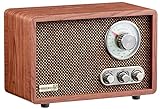 Nostalgie Kompaktanlage | Radio Holz mit Bluetooth | USB | SD Karten Slot | FM/AM | Musikanlage Retro Style | Stereoanlage | Küchenradio | Nostalgie Vintage Radio