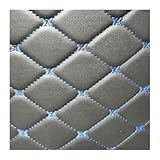 DQRG Antirutschmatte 7 Sitze strapazierfähige Lederfarbe Kofferraummatte Boot Liner für Mercedes für Benz GLS X166 Auto Teppich Innenteile Kofferraumwanne(Schwarz Blau)