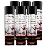 Sprühkleber - Extra starker Kleber für Heimwerk & Industrie | Klebe-Spray für Schaumstoff, Holz, Stoff, Leder, Filz uvm. | verstellbarer Sprühkopf | 500ml Dose (6)