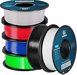 GEEETECH PETG Filament,6 Rollen (Schwarz+Weiß+Grau+Rot+Grün+Blau) 6 x1KG