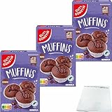usy Bundle für Gut&Günstig Muffins Schoko Backmischung 3er Pack (3x350g Packung) + usy Block