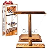 Ring Toss® Game | Geschicklichkeitsspiel aus Holz | Premium Qualität | Hängende Ringwurfmaschine | Wer ist der Schnellste? | Innen & Außen | Kinder & Erwachsene | 100% Holz | 100% Spaß | SparkL®