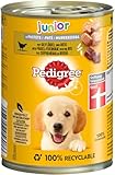 Pedigree Hundefutter Nassfutter Junior Geflügel & Reis in Pastete, 12 Dosen (12 x 400g)