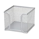 D.RECT - Zettelbox | aus Mesh | Solides Metall | Für den modernen Arbeitsplatz | Silber - 95x95x80 mm