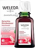 WELEDA Bio Ratanhia Mundwasser - erfrischendes Naturkosmetik Mundspülung Konzentrat für frischen Atem & gesunde Mundschleimhaut. Natürliche Mundpflege kräftigt Zahnfleisch & Mundflora (1x 50ml)