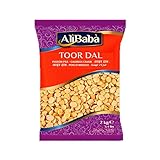 Toor Dal 12 x 2kg - Gelbe gespaltene Linsen, Pigeon Peas (Cajanus Cajan) | Ideal für indische Gerichte Ohne Zusatzstoffe Vorratspack | Perfekt für Vorrat mit Kajal Sticker
