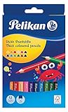 Pelikan Buntstifte, dreieckige dicke Holzbuntstifte, 12 Farben, 1 Packung