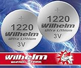 2 x CR1220 CR 1220 WILHELM Lithium Knopfzelle 3V 40mAh ø12x2,0mm Batterie DL1220