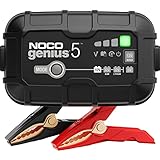 NOCO GENIUS5, 5A Intelligentes Batterieladegerät, 6V/12V Ladegerät, Erhaltungsladegerät und Desulfator mit Temperaturkompensation