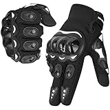 WESTWOOD FOX Motorradhandschuhe Herren Damen, Vollfinger Touchscreen Motorradhandschuhe für BMX MX ATV MTB Reiten, Jagen, Klettern und Outdoor-Sportarten (Schwarz, M)