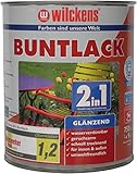 Wilckens 2in1 Acryl Buntlack für Innen und Außen, glänzend, 750 ml, RAL 9010 Reinweiß