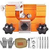 Chainsaw Sharpener, Chainsaw Sharpener Kit, Portable Hand Cranks Saw Chain Sharpener Accessories with 5 Sharpening Heads, Suitable for All Types of Chainsaws (Gold)