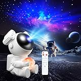 WIEDALK Astronaut Projektor,LED Sternenhimmel Projektor, Galaxy Star Nachtlicht,Spaceman Projektor mit Mondlampe, Fernbedienung & Timer,Sternenprojektor Lampe für Kinder und Erwachsene