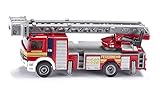 siku 1841, Feuerwehrdrehleiter-Fahrzeug, 1:87, Metall/Kunststoff, Rot, Bewegliche Leiter