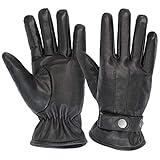 ALPIDEX Herren Lederhandschuhe Echtleder Warm Gefüttert Leder Handschuhe Winterhandschuhe Handschuh schwarz braun Herbst Winter, Größe:M, Farbe:black