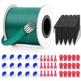 Begrenzungskabel Mähroboter, 100m Boundary Wire + 50 Erdnägel + 15 Kabelverbinder Wasserdicht + 15 Anschlussklemmen, Rasenmäher Draht, Kompatibel mit Bosch, Gardena, Husqvarna, Worx, Stihl Usw