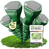 HEIMWERT Maulwurf Vertreiber Wühlmausschreck - SCHNELLE Ergebnisse mit KI Wechselfrequenz Automatik - Solar Abwehr wasserdicht und flüsterleise - auch gegen Wühlmäuse (4er Set)