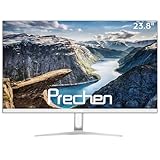 24 Zoll Computer monitor FHD 1920x1080 LED Bildschirm, geschäftlicher rahmenloser Gaming Bildschirm 75Hz PC-Monitor, VA, 3000:1, HDMI, VGA, 4ms, VESA-Montage, Desktop Monitor für Büroarbeit, Weiß