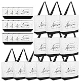 24 Stück Mitarbeiter Wertschätzungs Canvas Taschen Set – 12 Tragetaschen & 12 Schminktaschen mit Spruch – Dankesgeschenke aus Baumwolle für Frauen, Kollegen, Lehrer, Team, Mitarbeiter